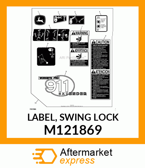 LABEL, SWING LOCK M121869