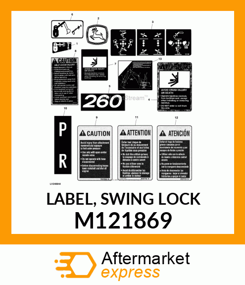 LABEL, SWING LOCK M121869