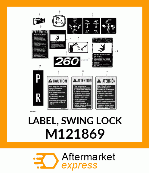 LABEL, SWING LOCK M121869