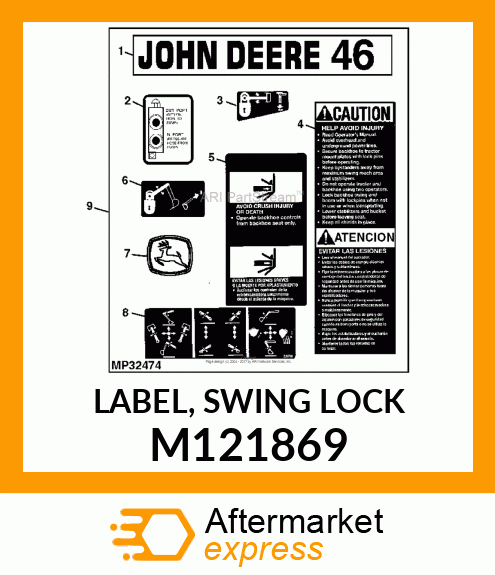 LABEL, SWING LOCK M121869