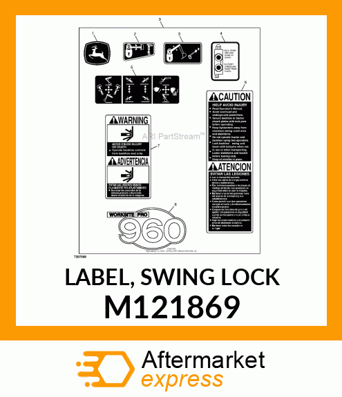 LABEL, SWING LOCK M121869