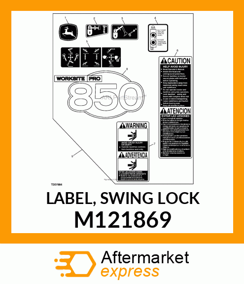 LABEL, SWING LOCK M121869