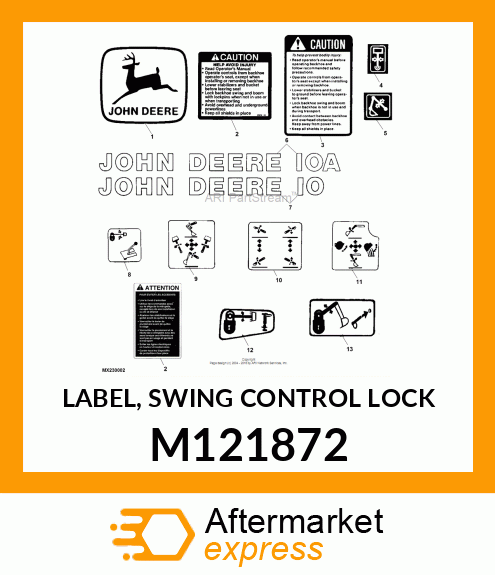 LABEL, SWING CONTROL LOCK M121872