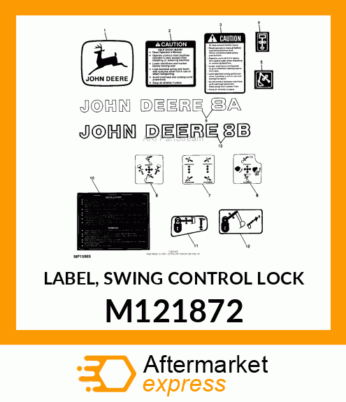 LABEL, SWING CONTROL LOCK M121872