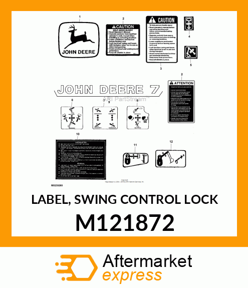 LABEL, SWING CONTROL LOCK M121872