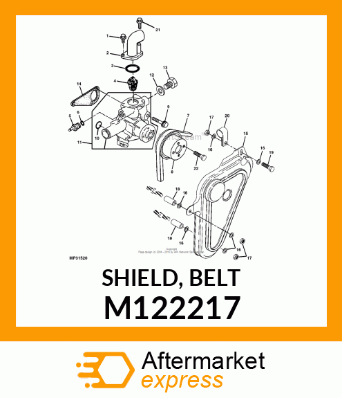 SHIELD, BELT M122217