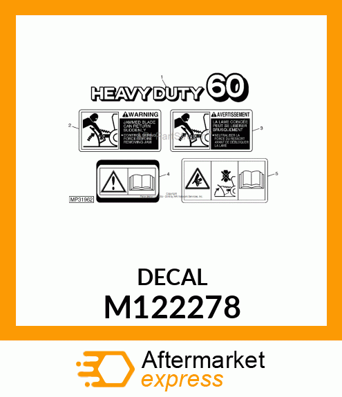 LABEL, WARNING (JAMMED BLADE)RII M122278