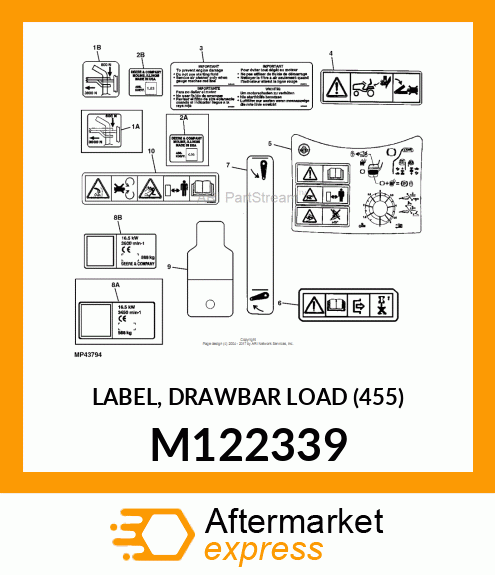 LABEL, DRAWBAR LOAD (455) M122339