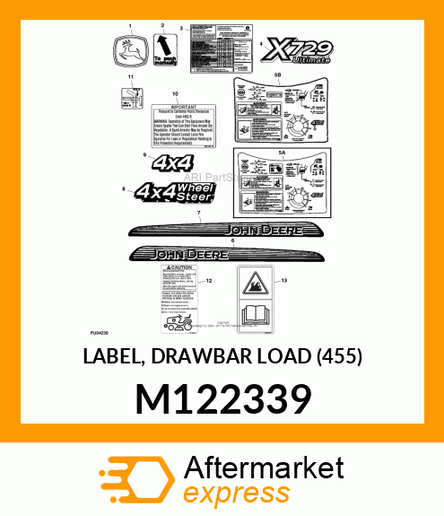 LABEL, DRAWBAR LOAD (455) M122339