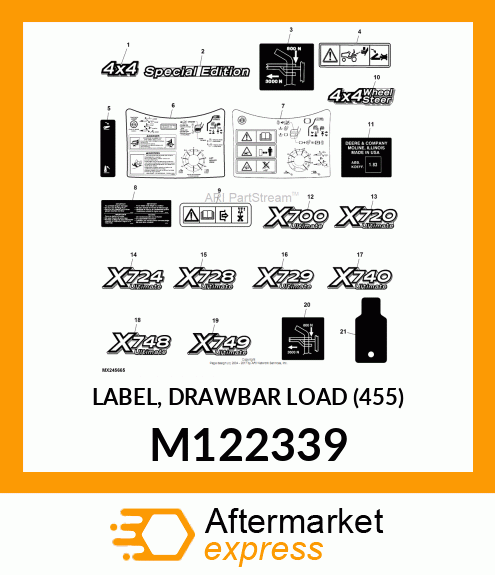 LABEL, DRAWBAR LOAD (455) M122339