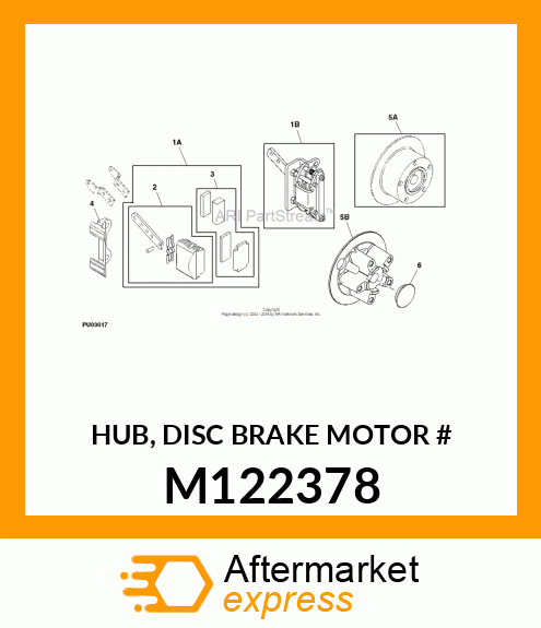 HUB, DISC BRAKE MOTOR # M122378