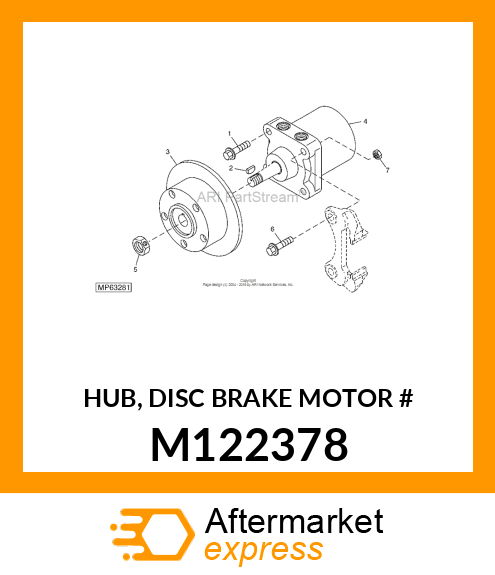 HUB, DISC BRAKE MOTOR # M122378
