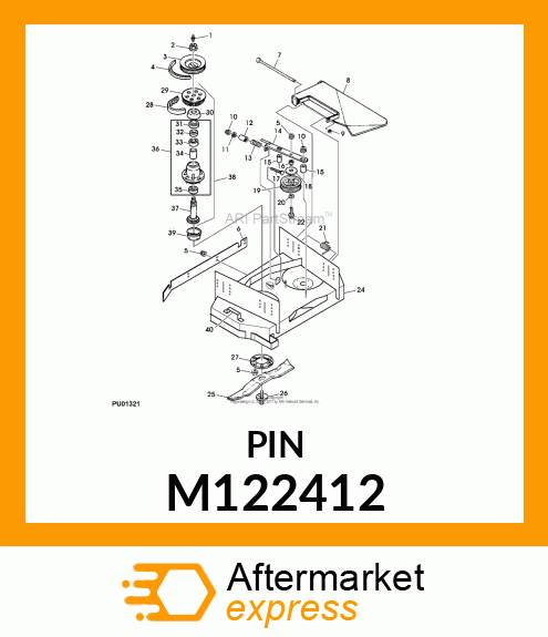 PIN, DISCHARGE CHUTE HINGE M122412