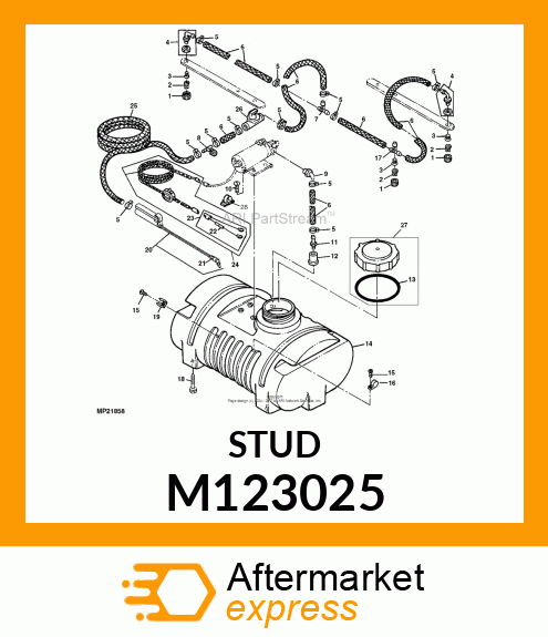 FITTING, HOSE 3/8 STR M123025