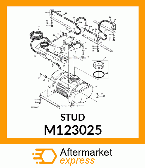 FITTING, HOSE 3/8 STR M123025