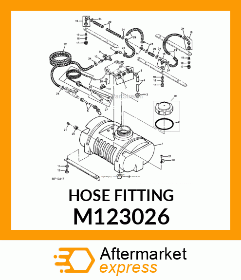 FITTING, HOSE 3/8 ELBOW M123026