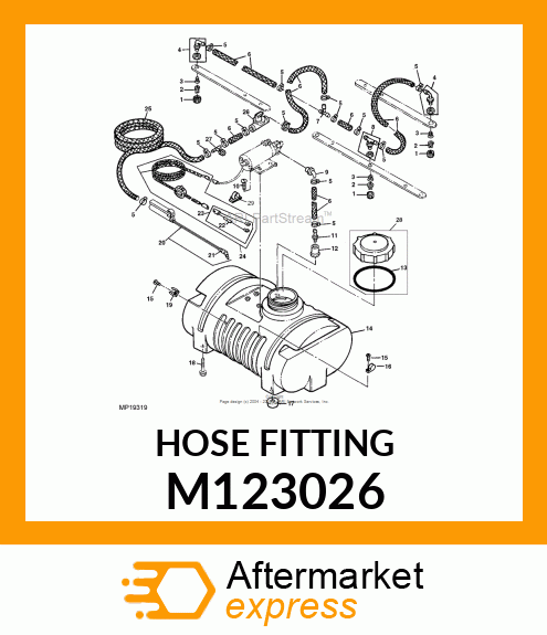 FITTING, HOSE 3/8 ELBOW M123026