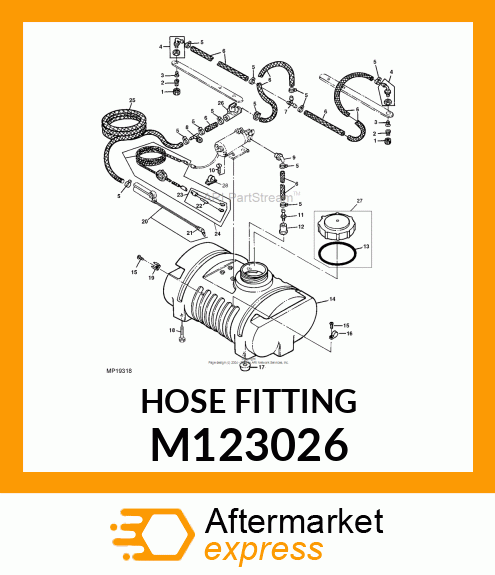 FITTING, HOSE 3/8 ELBOW M123026