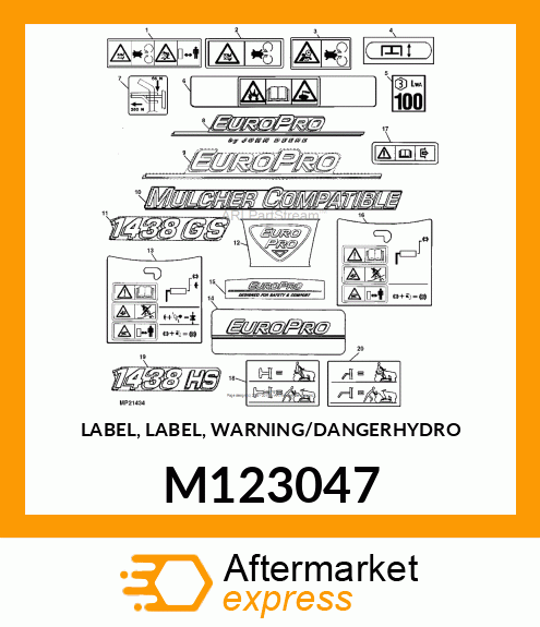 LABEL, LABEL, WARNING/DANGERHYDRO M123047