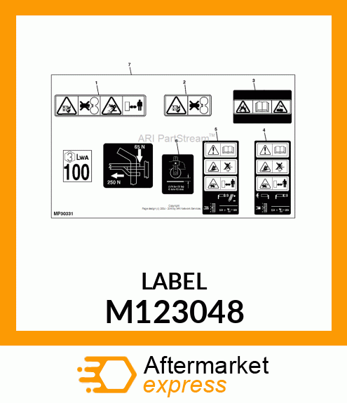 LABEL, LABEL, DANGER/WARNING GX EX M123048