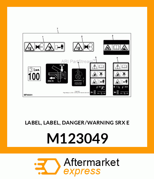 LABEL, LABEL, DANGER/WARNING SRX E M123049