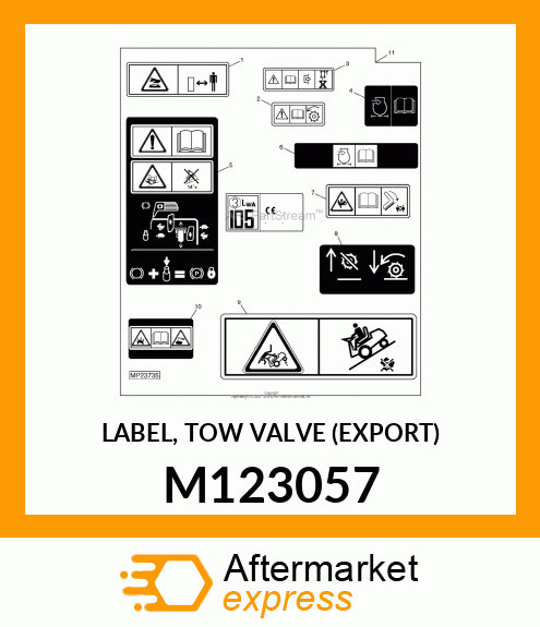 LABEL, TOW VALVE (EXPORT) M123057