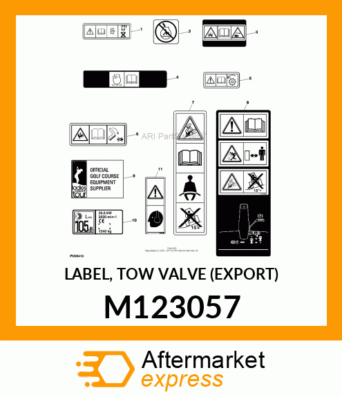 LABEL, TOW VALVE (EXPORT) M123057