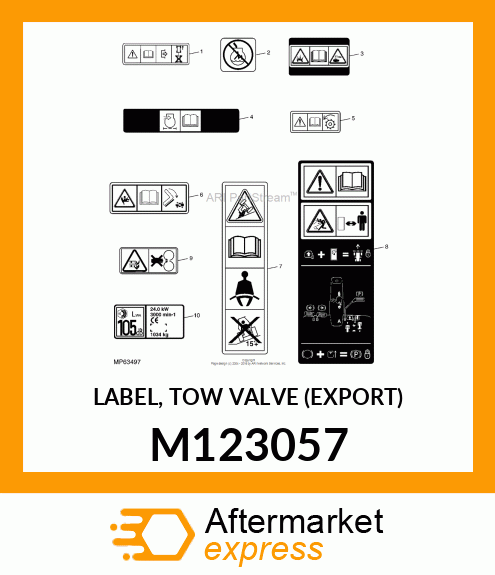 LABEL, TOW VALVE (EXPORT) M123057