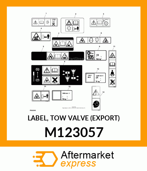 LABEL, TOW VALVE (EXPORT) M123057