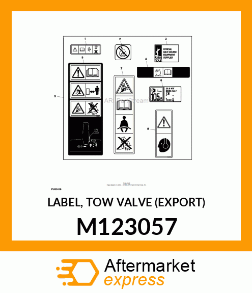 LABEL, TOW VALVE (EXPORT) M123057