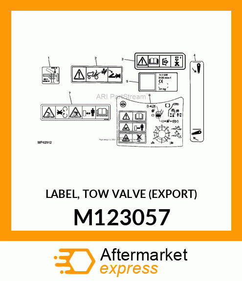 LABEL, TOW VALVE (EXPORT) M123057