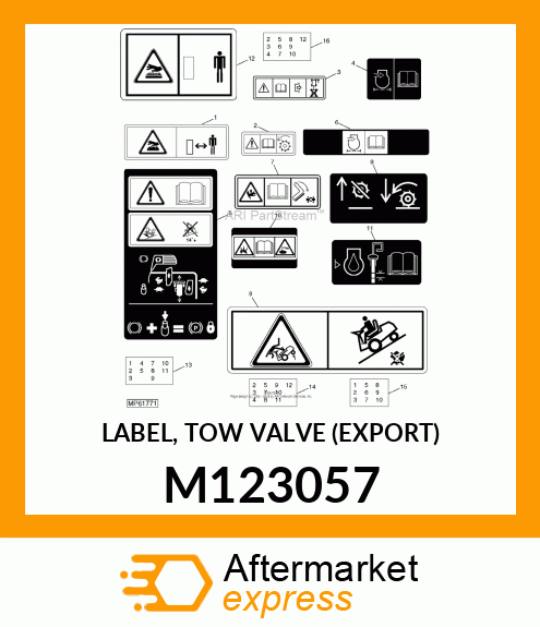 LABEL, TOW VALVE (EXPORT) M123057