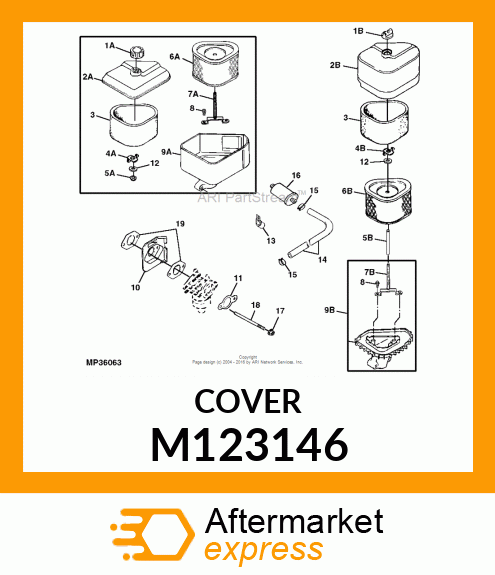 COVER, COVER, AIR CLEANER M123146