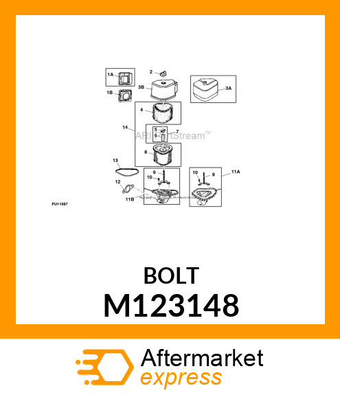 STUD, STUD, MOUNTING PLATE M123148