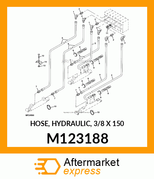 HOSE, HYDRAULIC, 3/8 X 150 M123188