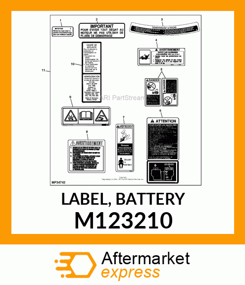 LABEL, BATTERY M123210