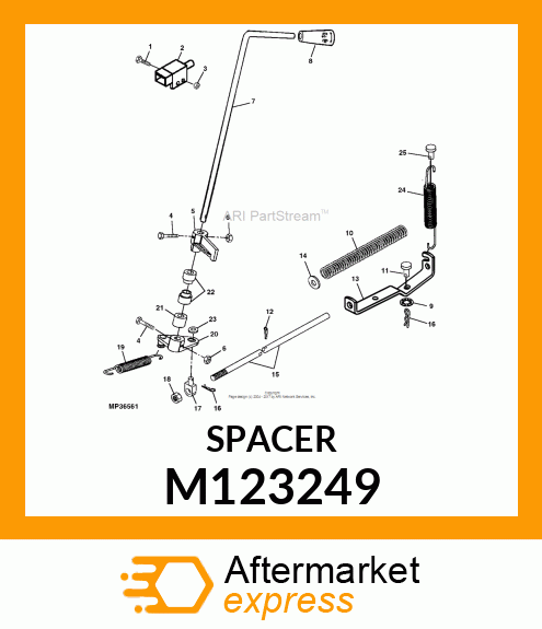 SPACER, SPACER, PTO LEVER M123249