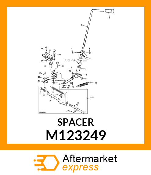 SPACER, SPACER, PTO LEVER M123249