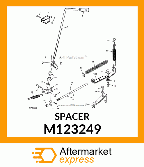 SPACER, SPACER, PTO LEVER M123249