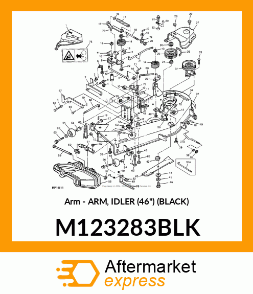 Arm - ARM, IDLER (46") (BLACK) M123283BLK