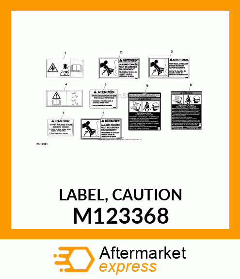 LABEL, CAUTION M123368