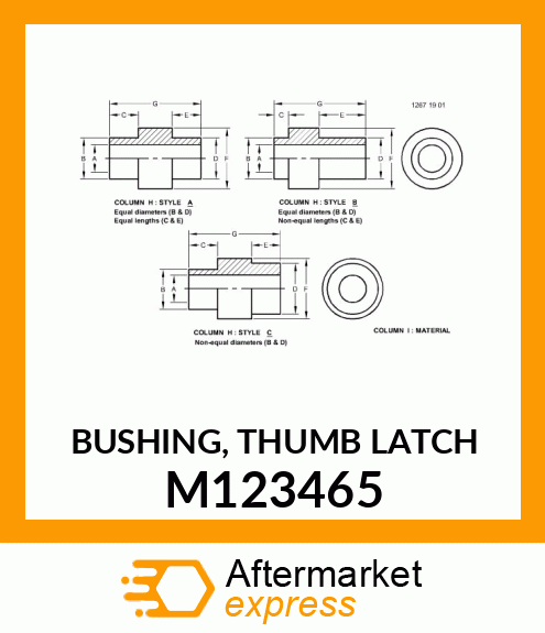 BUSHING, THUMB LATCH M123465