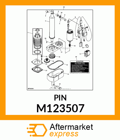 PIN FASTENER, PIN, CYLINDER CLEVIS M123507
