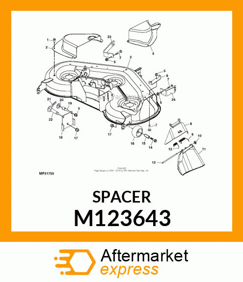 SPACER, SPLIT M123643