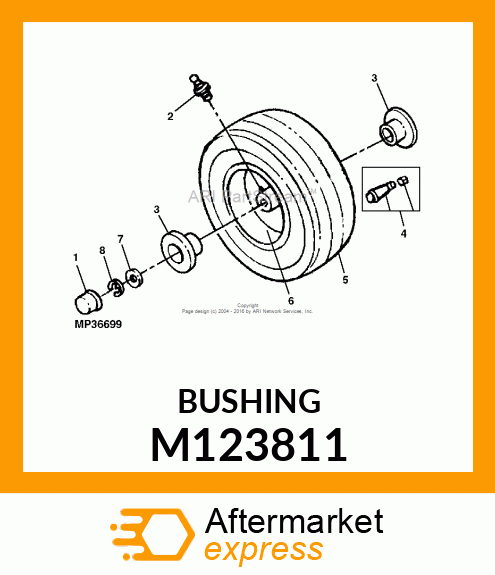 BUSHING, FRONT WHEEL M123811