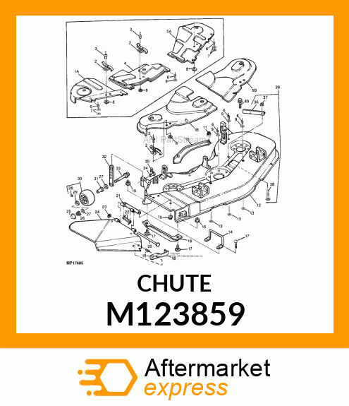 CHUTE, DISCHARGE (PLASTIC) M123859