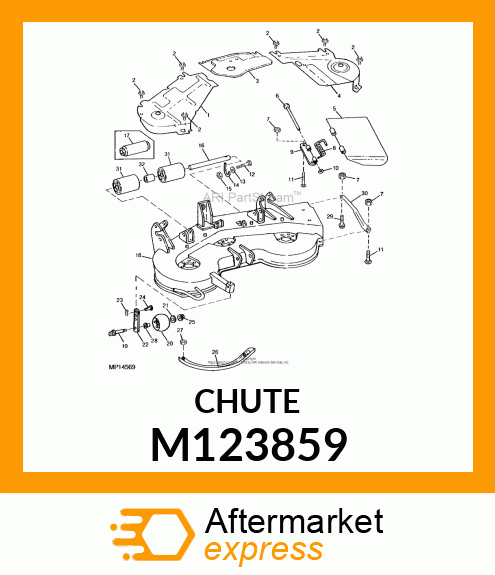 CHUTE, DISCHARGE (PLASTIC) M123859