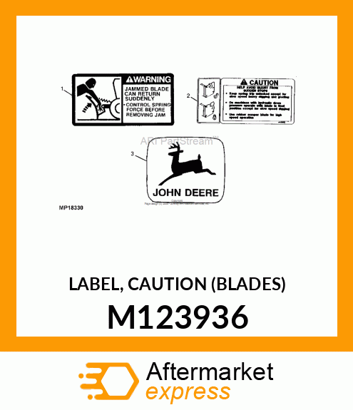 LABEL, CAUTION (BLADES) M123936