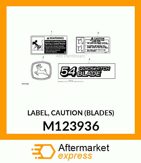 LABEL, CAUTION (BLADES) M123936