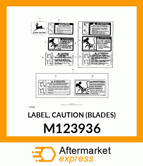 LABEL, CAUTION (BLADES) M123936